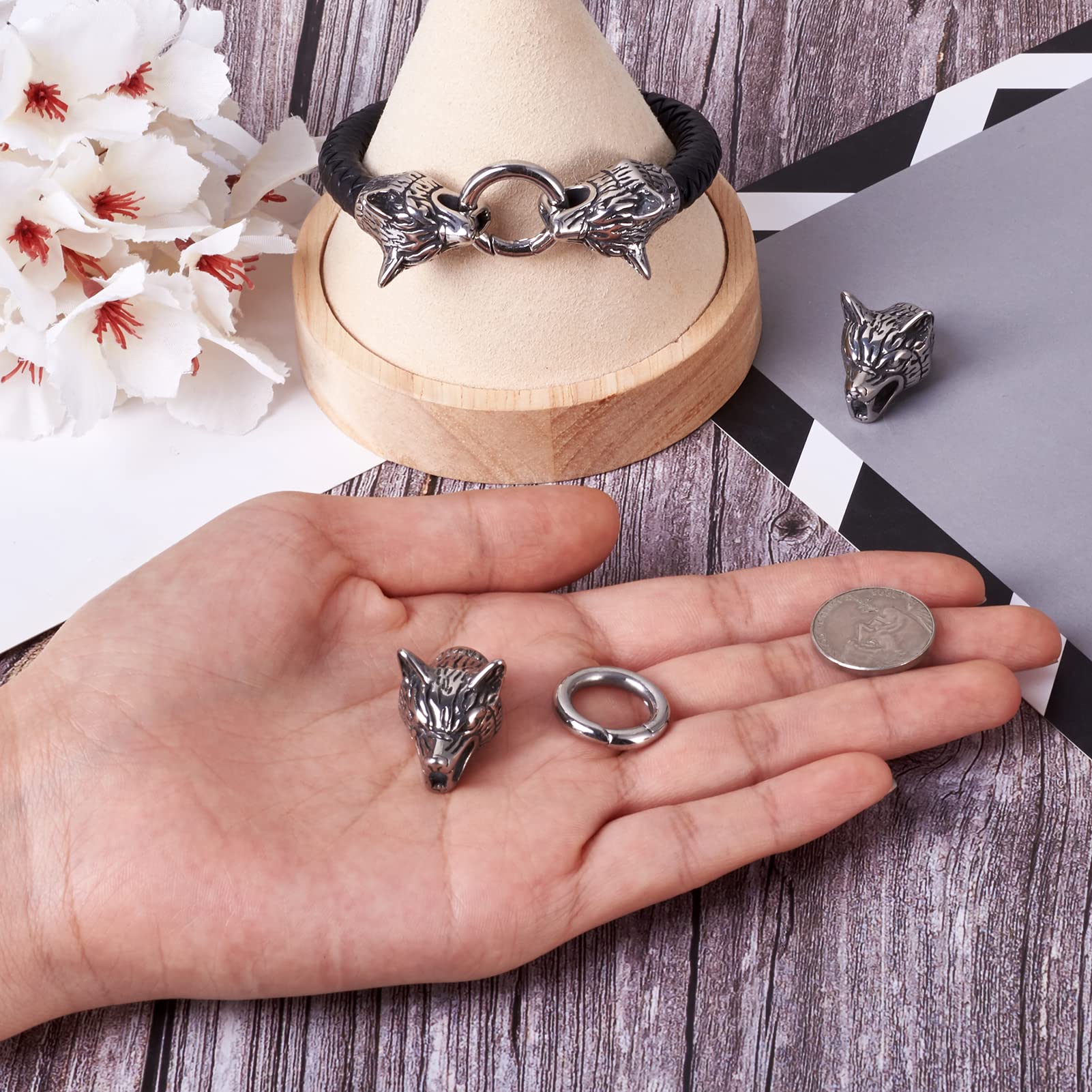 Amazon.com: Craftdady 1 Set Stainless Steel Wolf Head End Caps